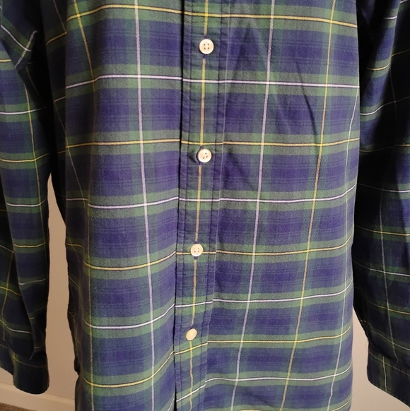 Ralph Lauren Oxford Cloth Preppy Button Down Shirt Blue Plaid Classic Size Med - Picture 4 of 12